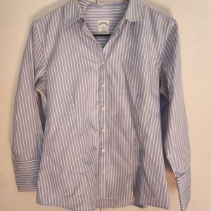 Brooks Brothers Oxford Blue White Stripe Button Shirt